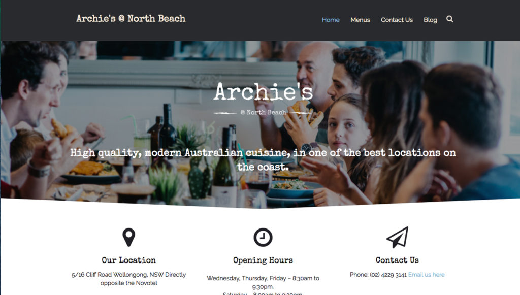 Archies @ North Beach Restaurant Website