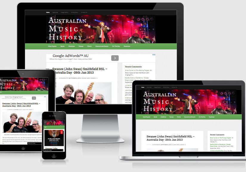Website built for Australian Music History on WordPress